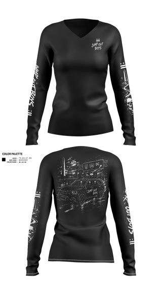 Womens Long Sleeve Vneck Shirt, Crime Patrol Unit, Police, Teamtime, Team time, sublimation, custom sports apparel, team uniforms, spirit wear, spiritwear, sports uniforms, custom shirts, team store, custom team store, fundraiser sports, apparel fundraiser