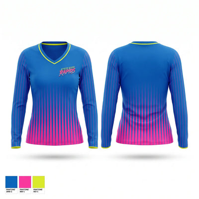 Mystic River Rapids Women's Long Sleeve V-neck Shirt - 1
