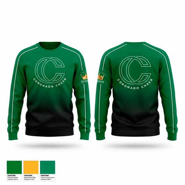 Crew Neck Sweatshirt, Queens, Cheer, Teamtime, Team time, sublimation, custom sports apparel, team uniforms, spirit wear, spiritwear, sports uniforms, custom shirts, team store, custom team store, fundraiser sports, apparel fundraiser