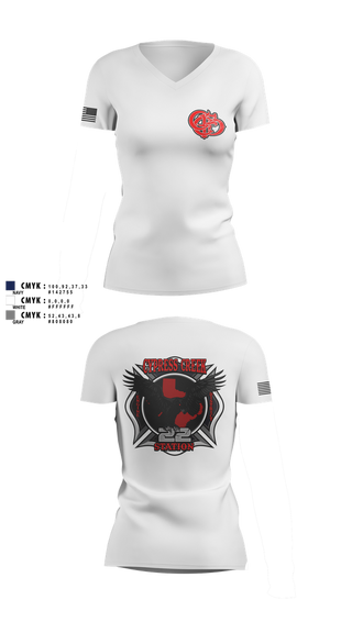 Womens Short Sleeve Vneck Shirt, Cy creek fire 22, , Teamtime, Team time, sublimation, custom sports apparel, team uniforms, spirit wear, spiritwear, sports uniforms, custom shirts, team store, custom team store, fundraiser sports, apparel fundraiser