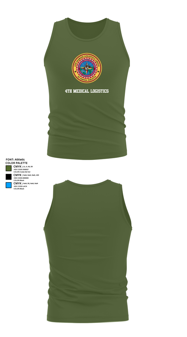 Tank Top, 4th Medical Logistics, Marines, Teamtime, Team time, sublimation, custom sports apparel, team uniforms, spirit wear, spiritwear, sports uniforms, custom shirts, team store, custom team store, fundraiser sports, apparel fundraiser
