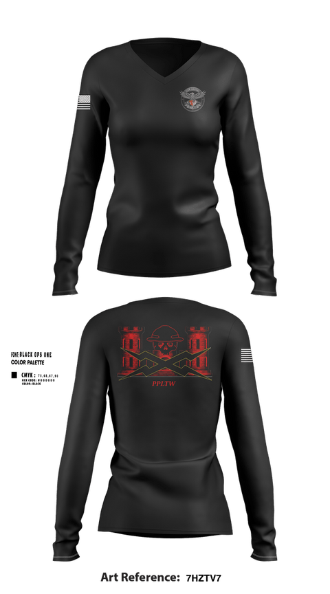 Womens Long Sleeve Vneck Shirt, 11th MDB, Army, Teamtime, Team time, sublimation, custom sports apparel, team uniforms, spirit wear, spiritwear, sports uniforms, custom shirts, team store, custom team store, fundraiser sports, apparel fundraiser