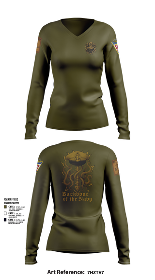 Womens Long Sleeve Vneck Shirt, NAS Patuxent River, , Teamtime, Team time, sublimation, custom sports apparel, team uniforms, spirit wear, spiritwear, sports uniforms, custom shirts, team store, custom team store, fundraiser sports, apparel fundraiser