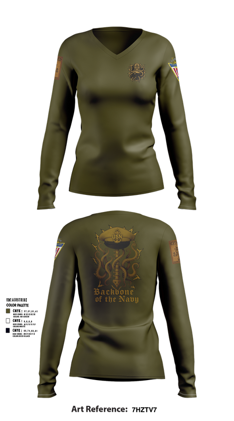 Womens Long Sleeve Vneck Shirt, NAS Patuxent River, , Teamtime, Team time, sublimation, custom sports apparel, team uniforms, spirit wear, spiritwear, sports uniforms, custom shirts, team store, custom team store, fundraiser sports, apparel fundraiser
