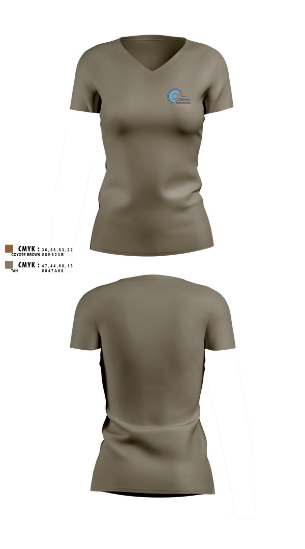 Womens Short Sleeve Vneck Shirt, Climate Solutions Air conditioning & Refrigeration LLC, , Teamtime, Team time, sublimation, custom sports apparel, team uniforms, spirit wear, spiritwear, sports uniforms, custom shirts, team store, custom team store, fundraiser sports, apparel fundraiser