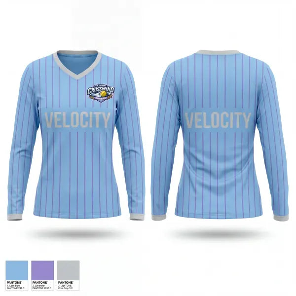 Womens Long Sleeve Vneck Shirt, SW Kansas Crosswind, Softball, Teamtime, Team time, sublimation, custom sports apparel, team uniforms, spirit wear, spiritwear, sports uniforms, custom shirts, team store, custom team store, fundraiser sports, apparel fundraiser