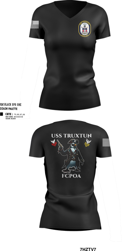 USS TRUXTUN DDG 103 86868328 Women's Short Sleeve V-neck Shirt - 121