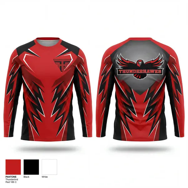 Long Sleeve Performance Shirt, Thunderhawks, Softball, Teamtime, Team time, sublimation, custom sports apparel, team uniforms, spirit wear, spiritwear, sports uniforms, custom shirts, team store, custom team store, fundraiser sports, apparel fundraiser