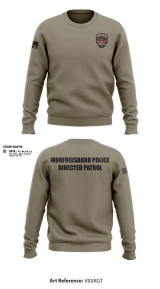 Crew Neck Sweatshirt, Murfreesboro Directed Patrol, Police, Teamtime, Team time, sublimation, custom sports apparel, team uniforms, spirit wear, spiritwear, sports uniforms, custom shirts, team store, custom team store, fundraiser sports, apparel fundraiser