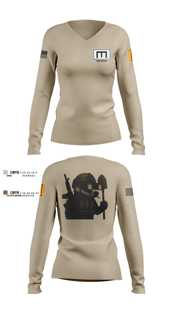 Womens Long Sleeve Vneck Shirt, 180th ESC, , Teamtime, Team time, sublimation, custom sports apparel, team uniforms, spirit wear, spiritwear, sports uniforms, custom shirts, team store, custom team store, fundraiser sports, apparel fundraiser