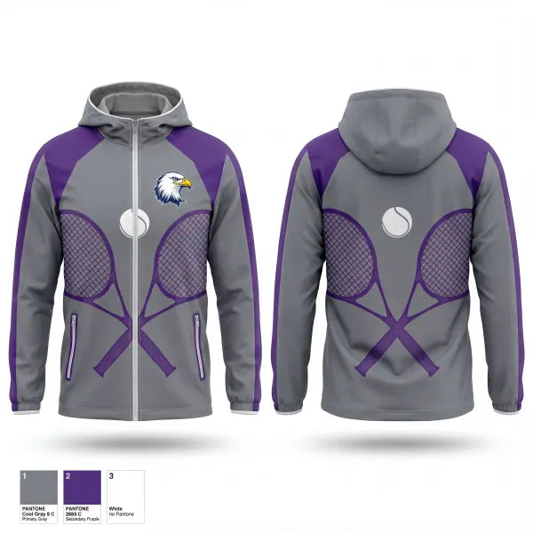 Windbreaker, Albion Purple Eagles, Tennis, Teamtime, Team time, sublimation, custom sports apparel, team uniforms, spirit wear, spiritwear, sports uniforms, custom shirts, team store, custom team store, fundraiser sports, apparel fundraiser