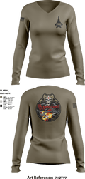 332nd EMXS 72037351 Women's Long Sleeve V-neck Shirt - 3