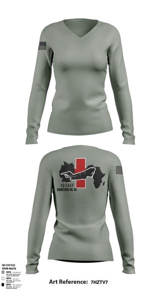 10 EAEF Women's Long Sleeve V-neck Shirt - 4