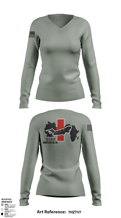 10 EAEF Women's Long Sleeve V-neck Shirt - 4