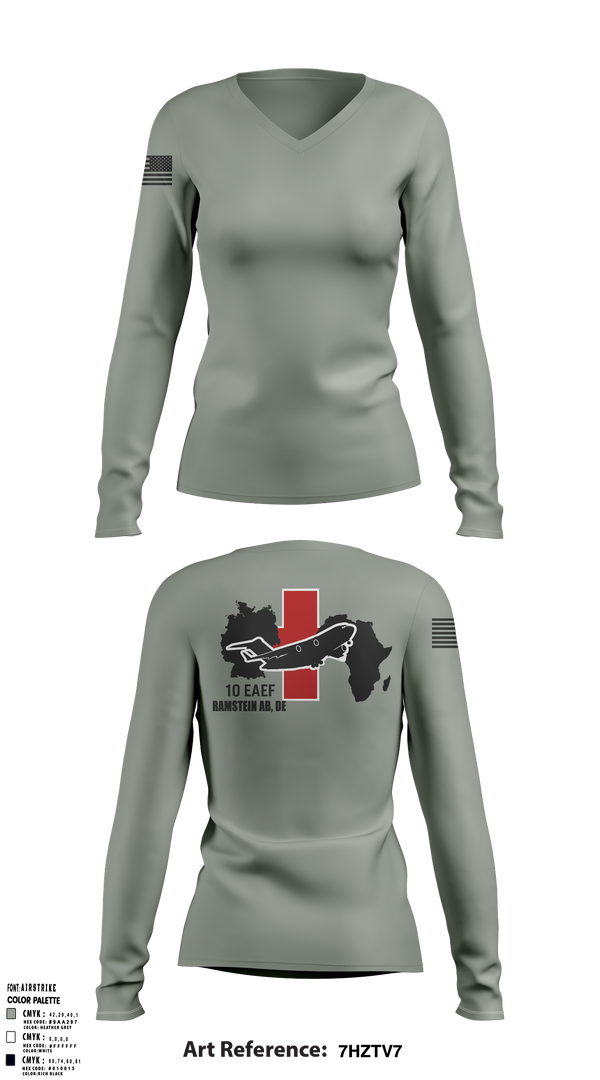 10 EAEF Women's Long Sleeve V-neck Shirt - 4