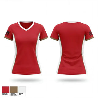 Womens Short Sleeve Vneck Shirt, Coast guard cutter coho, Coast Guard, Teamtime, Team time, sublimation, custom sports apparel, team uniforms, spirit wear, spiritwear, sports uniforms, custom shirts, team store, custom team store, fundraiser sports, apparel fundraiser