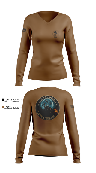 152 ESC 95946759 Women's Long Sleeve V-neck Shirt - 11