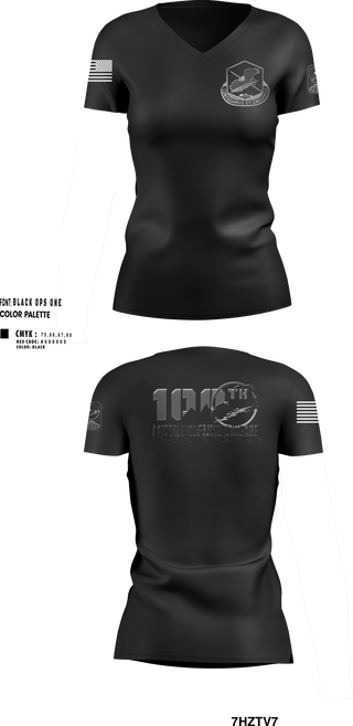 100th Missile Defense Brigade 43971287 Women's Short Sleeve V-neck Shirt - 110
