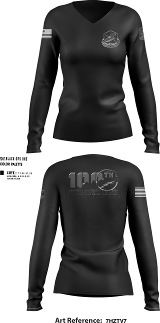 100th Missile Defense Brigade 43971287 Women's Long Sleeve V-neck Shirt - 110