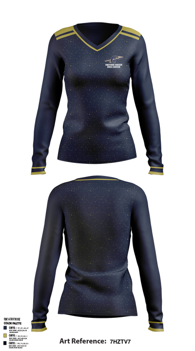 Cheyenne Soccer 83635873 Women's Long Sleeve V-neck Shirt - 1