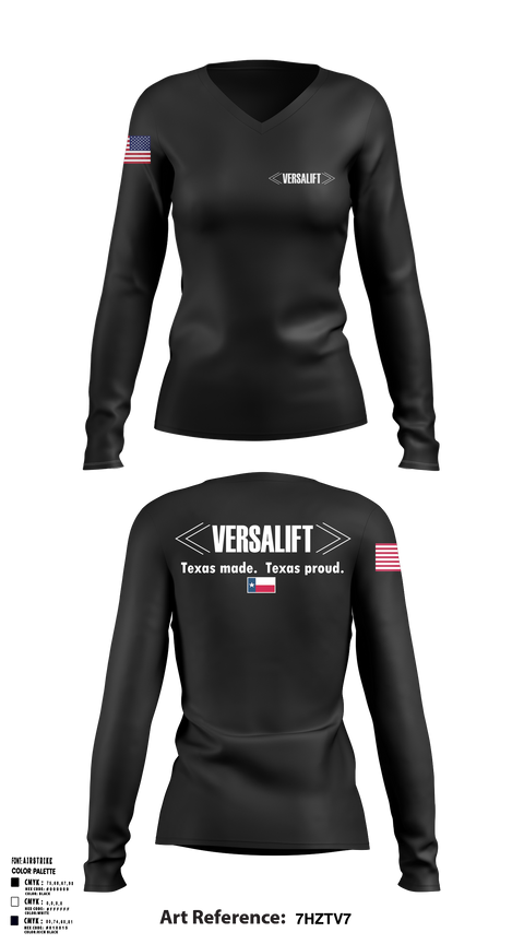 Versalift 49152140 Women's Long Sleeve V-neck Shirt - 1