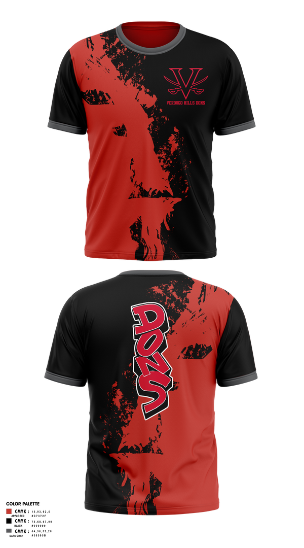 Verdugo hills dons 15069138 Short Sleeve Performance Shirt - 2