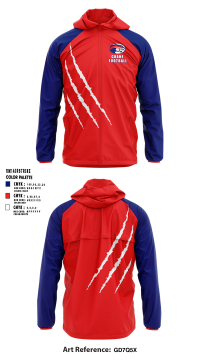Crane Medical Preparatory High School Football 70643526 Windbreaker - 1