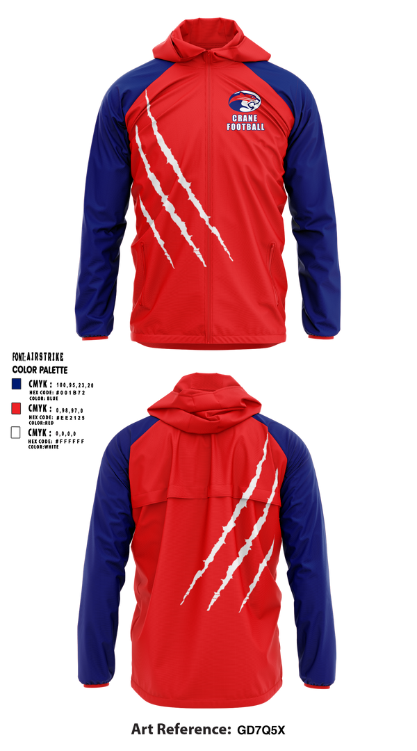 Crane Medical Preparatory High School Football 70643526 Windbreaker - 1