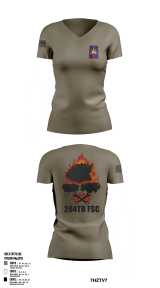 204thFSC 28842654 Women's Short Sleeve V-neck Shirt - 1