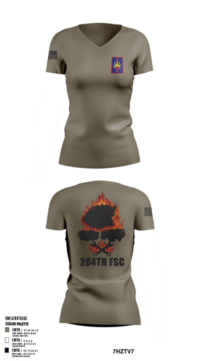 204thFSC 28842654 Women's Short Sleeve V-neck Shirt - 1