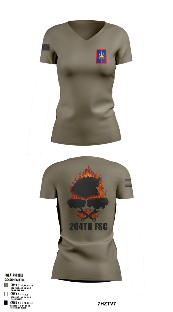 204thFSC 28842654 Women's Short Sleeve V-neck Shirt - 1