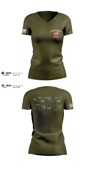 Dunnigan Fire Dept 20290423 Women's Short Sleeve V-neck Shirt - 1