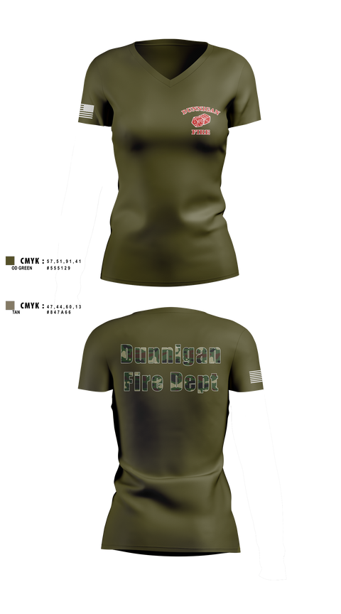 Dunnigan Fire Dept 20290423 Women's Short Sleeve V-neck Shirt - 1
