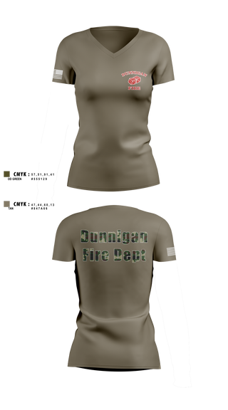 Dunnigan Fire Dept 20290423 Women's Short Sleeve V-neck Shirt - 2