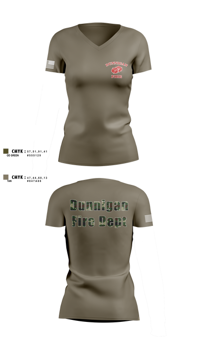 Dunnigan Fire Dept 20290423 Women's Short Sleeve V-neck Shirt - 2