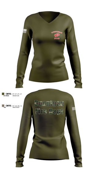Dunnigan Fire Dept 20290423 Women's Long Sleeve V-neck Shirt - 1