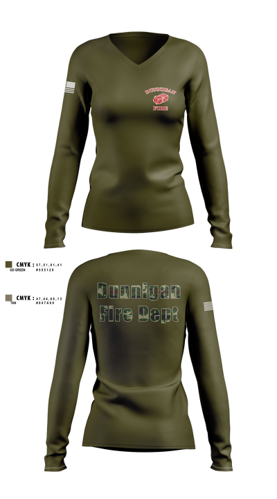 Dunnigan Fire Dept 20290423 Women's Long Sleeve V-neck Shirt - 1