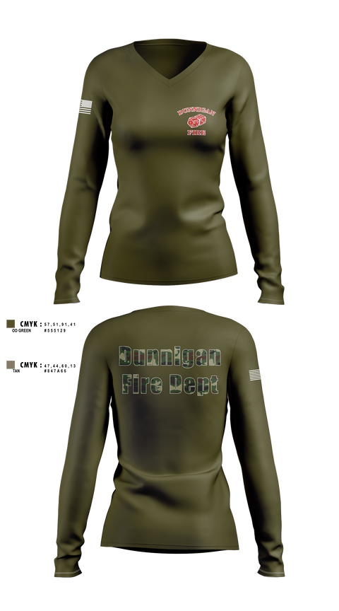 Dunnigan Fire Dept 20290423 Women's Long Sleeve V-neck Shirt - 1
