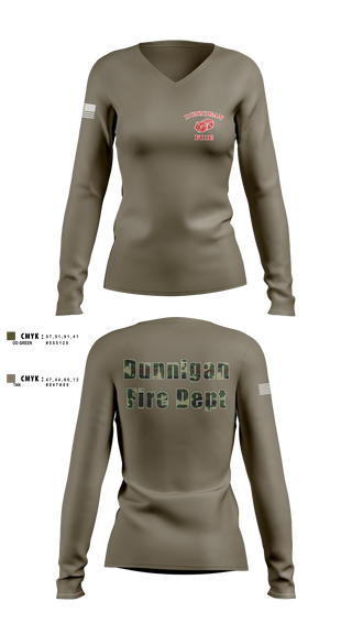 Dunnigan Fire Dept 20290423 Women's Long Sleeve V-neck Shirt - 2