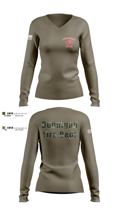 Dunnigan Fire Dept 20290423 Women's Long Sleeve V-neck Shirt - 2