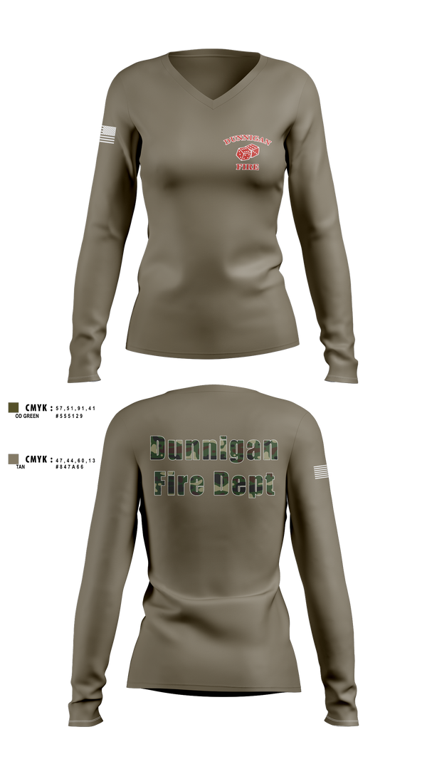 Dunnigan Fire Dept 20290423 Women's Long Sleeve V-neck Shirt - 2