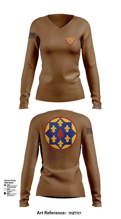 115th Regional Support Group (Rear Det) 43092620 Women's Long Sleeve V-neck Shirt - 101