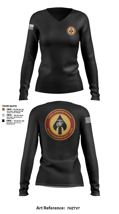 Lima co 54994670 Women's Long Sleeve V-neck Shirt - 3