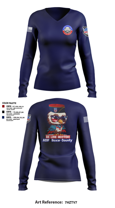 Agif 18486866 Women's Long Sleeve V-neck Shirt - 2