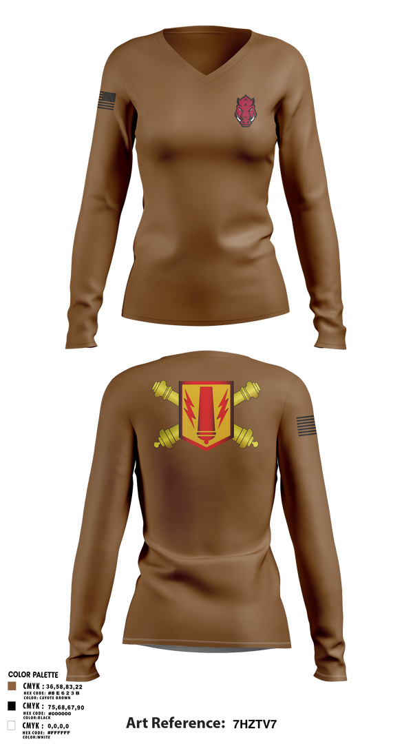 Boar Battery 48624460 Women's Long Sleeve V-neck Shirt - 1