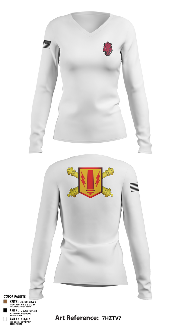 Boar Battery 48624460 Women's Long Sleeve V-neck Shirt - 2