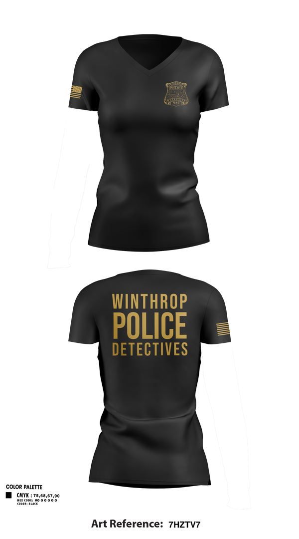 Womens Short Sleeve Vneck Shirt, Winthrop Police Detectives, Police, Teamtime, Team time, sublimation, custom sports apparel, team uniforms, spirit wear, spiritwear, sports uniforms, custom shirts, team store, custom team store, fundraiser sports, apparel fundraiser