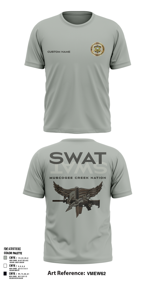 Muscogee Creek Nation SWAT 24361706 Short Sleeve Performance Shirt - 2