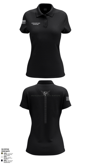 Muscogee Creek Nation SWAT 24361706 Women's Short Sleeve Performance Polo  - 1