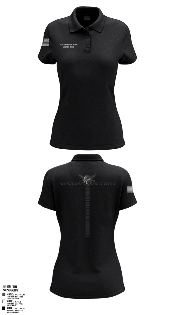 Muscogee Creek Nation SWAT 24361706 Women's Short Sleeve Performance Polo  - 1